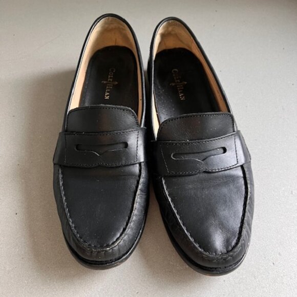 Cole Haan Women's Black Leather Classic Slip-On Penny Loafers, Size 8 - Picture 4 of 9